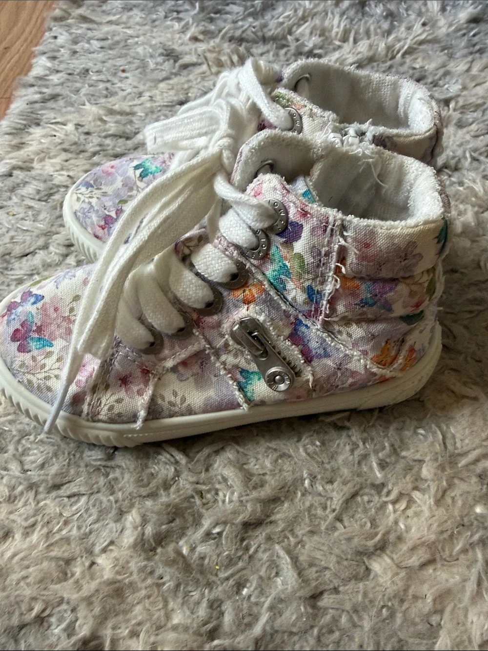 Blowfish White Floral & Butterfly High-Top Sneakers for Kids
